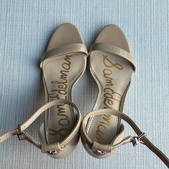 Sam Edelman PATTI ANKLE STRAP SANDAL - size 8 - Soft Beige Patent - Picture 6 of 16